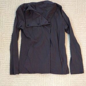 Eileen Fisher Dark Gray Button Up Sweater